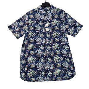 Perry Ellis Men's Size XLT T Shirt Short Sleeve button Up Multi Stretch (06)